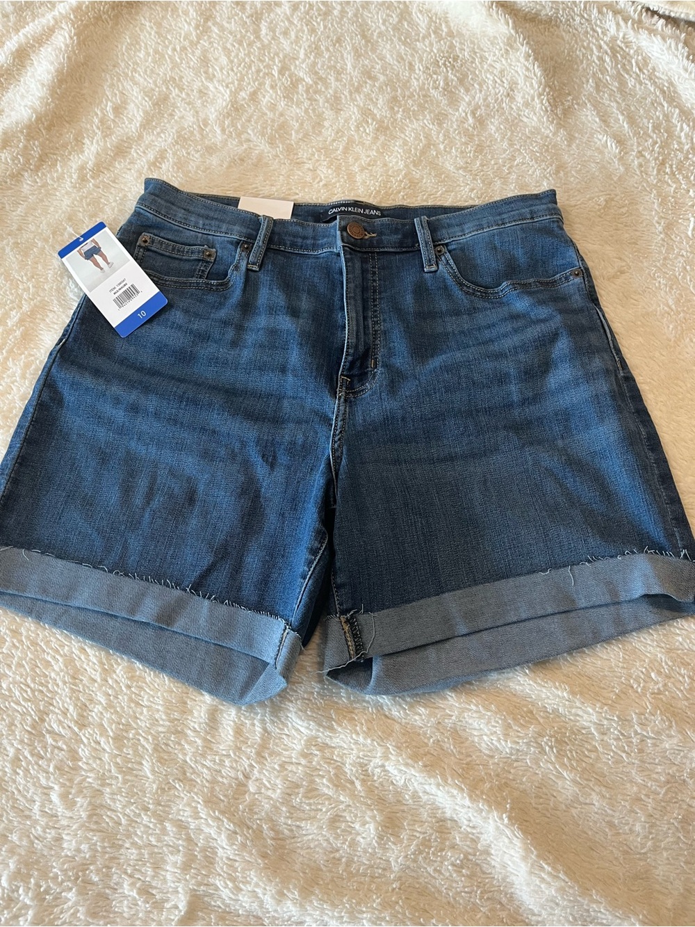 Calvin Klein Jeans Indigo Roll-Cuff Denim Shorts
